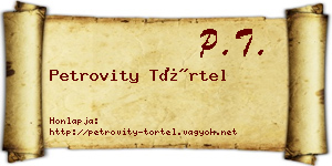 Petrovity Törtel névjegykártya